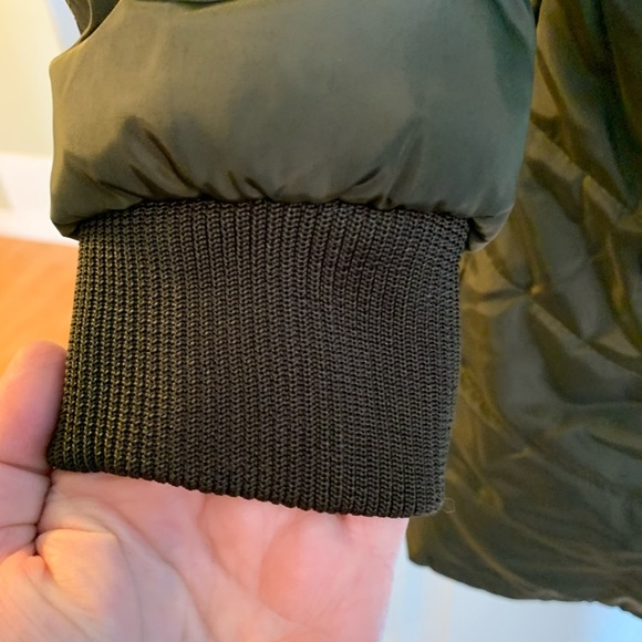 Green Long Fall Winter Puffer Jacket Quilted size 14 - Picture 7 of 16